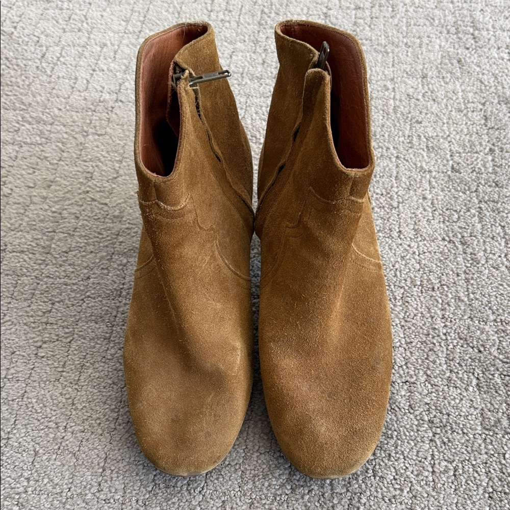 Isabel Marant Tan Suede Ankle Booties Dicker